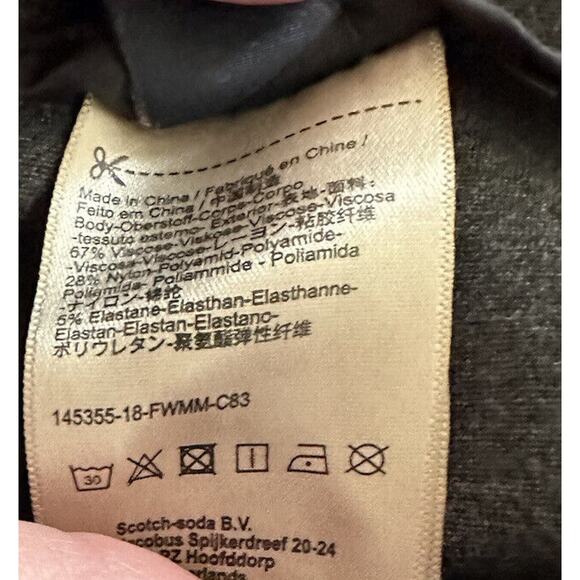 Scotch & Soda Charcoal Gray Stretch Elastic Waist Trouser Zip Logo Pockets XL - Picture 8 of 8